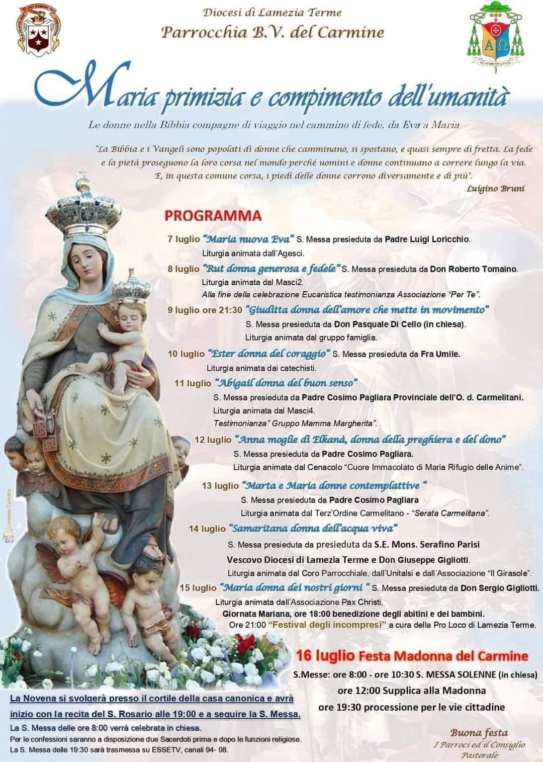 B.V. Del Carmine, Al Via Novena Preparazione Festa 16 Luglio - Diocesi ...