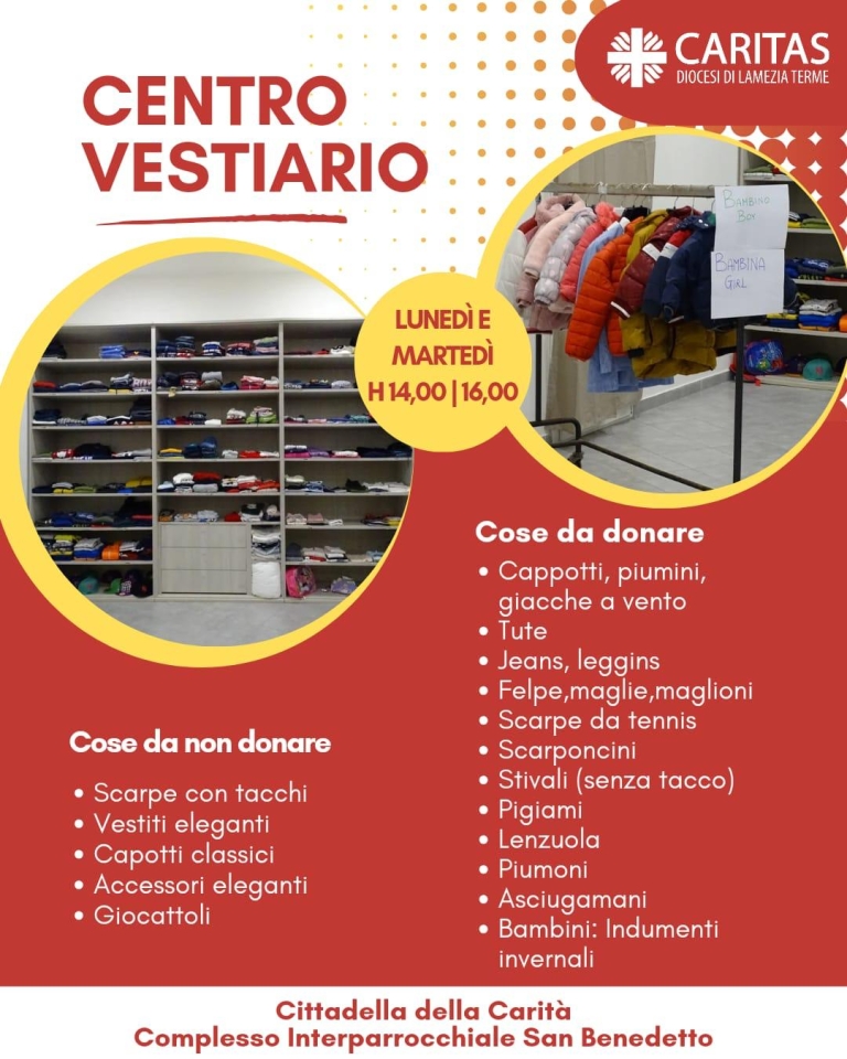 Riprende attività Centro vestiario Caritas