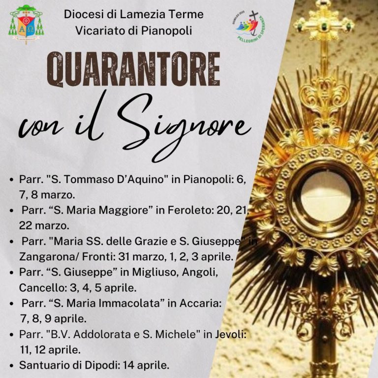 Quarantore con il Signore nella Vicaria di Pianopoli